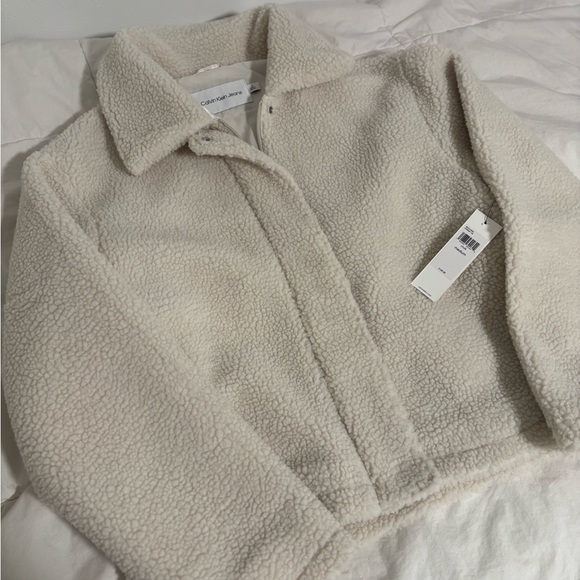 Calvin Klein Jackets & Blazers - Calvin Klein Cream Fleece Jacket
